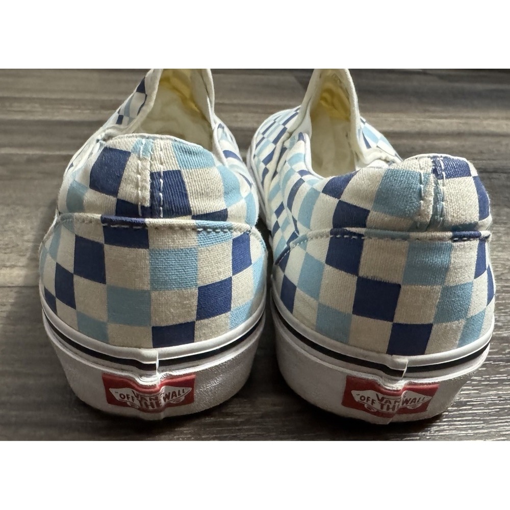 Vans off the Wall Sneakers Men's 11.5 Slip-on Dark Light Blue Checker - Picture 4 of 9